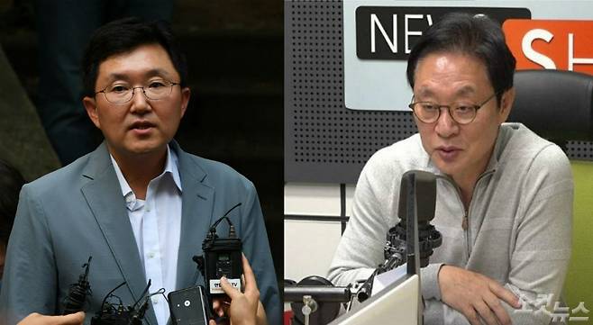 왼쪽은 자유한국당 김용태 의원(사진=이한형 기자), 오른쪽은 故정두언 전 새누리당 의원(노컷뉴스 자료사진)