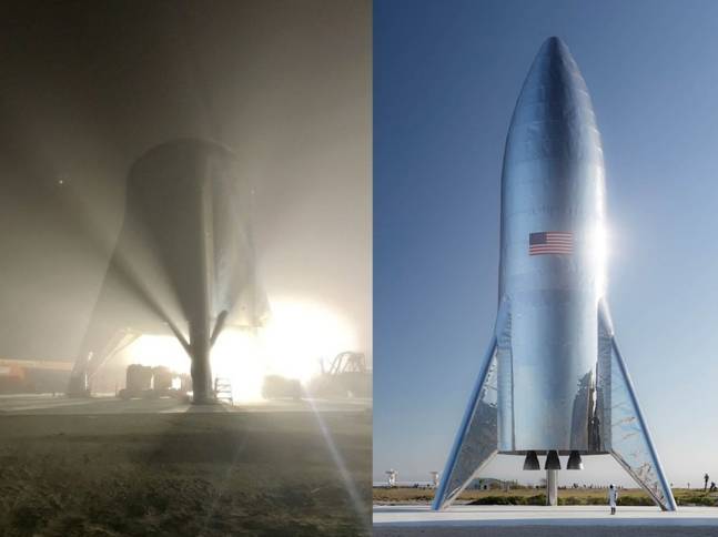 테스트 중인 스타호퍼의 모습(사진 좌측)과 스타호퍼의 전체 사진