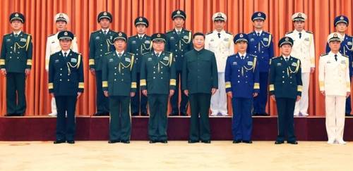 시진핑 주석이 참석한 가운데 열린 중국 인민해방군 상장 승진 기념식 출처: 신화통신