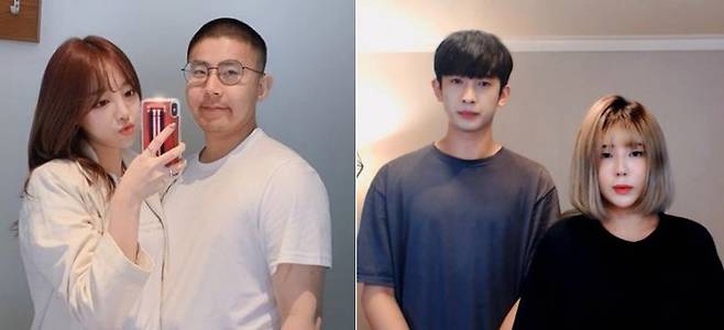 BJ외질혜-BJ철구 부부, BJ서윤과 남자친구 우창범. [사진 외질혜 인스타그램, 유튜브]