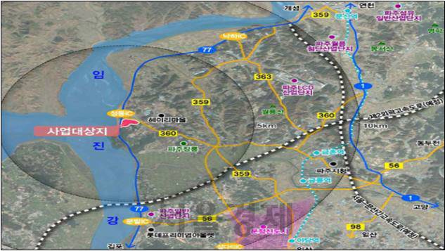 경기 파주 개성공단 복합물류단지 위치도
