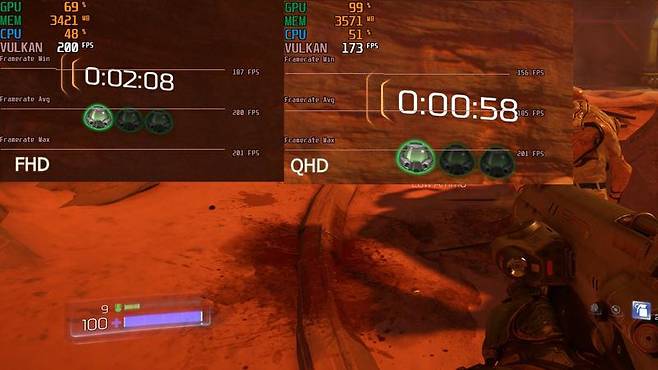 둠(2016) 불칸 API FHD QHD 성능