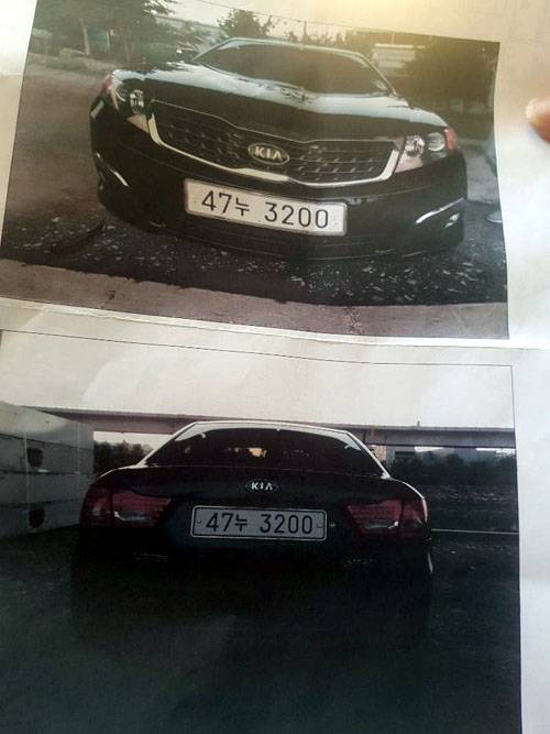 경찰이 찾아낸 용원동 뺑소니사고 차량. 장현덕씨 제공