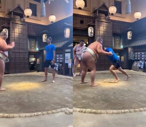 스모에 도전한 노박 조코비치. 출처 | ATP 투어 트위터