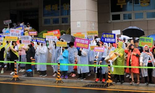 부산 집창촌 완월동 생존권 보장 촉구 집회 [독자 제공·재판매 및 DB 금지]