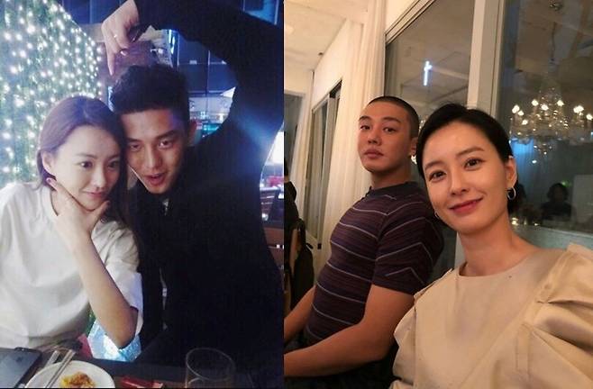 ▲ 유아인과 정유미가 12년째 우정을 자랑했다. 출처l정유미 SNS(왼족), 온라인 커뮤니티