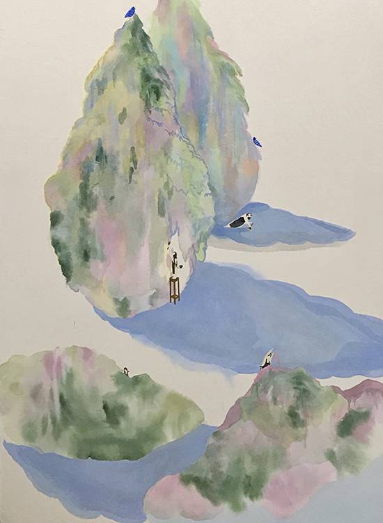 이승은 작, Garden 01, 장지에 채색, 151 x 207cm, 2019