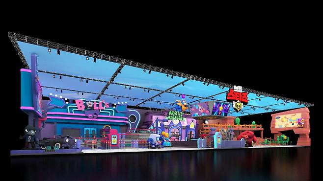 지스타 2019 BTC관에 개방형 구조로 꾸며질 슈퍼셀 부스 디자인. 슈퍼셀 제공