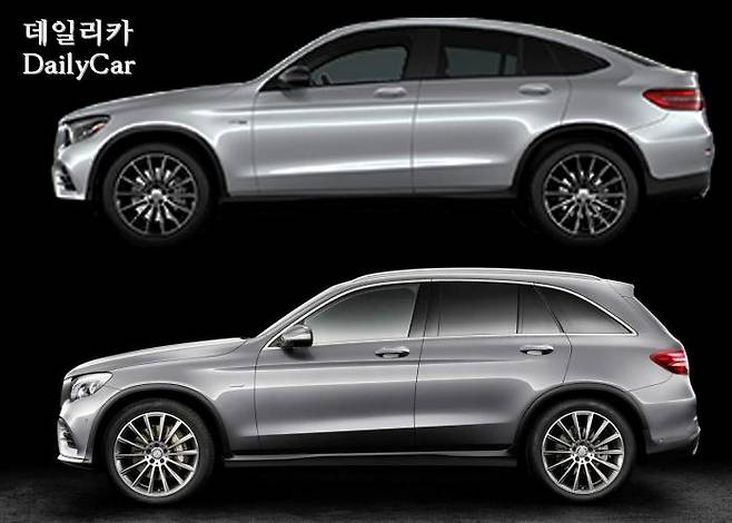 C필러를 강조하지 않은 GLC의 쿠페형과 왜건형