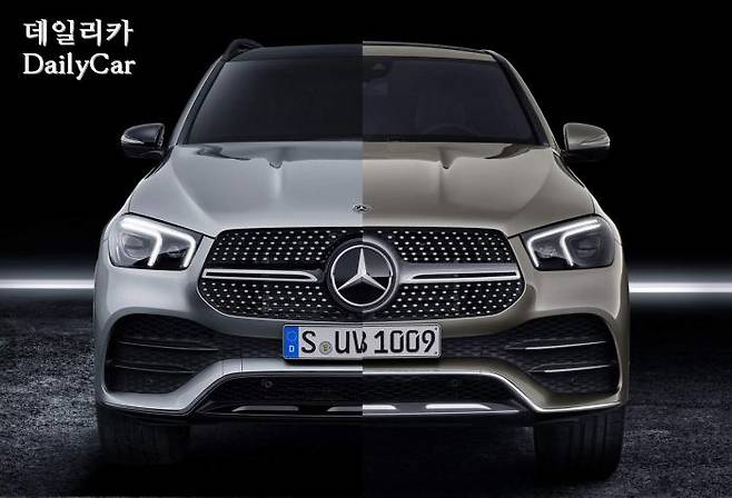 GLE의 왜건형과 쿠페형의 앞모습은 거의 동일한 모습