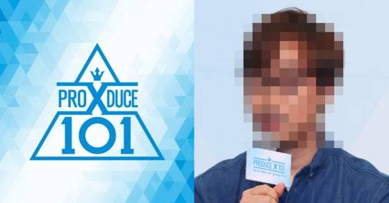 프로듀스X101 포스터와 구속된 안모 PD. [일간스포츠]