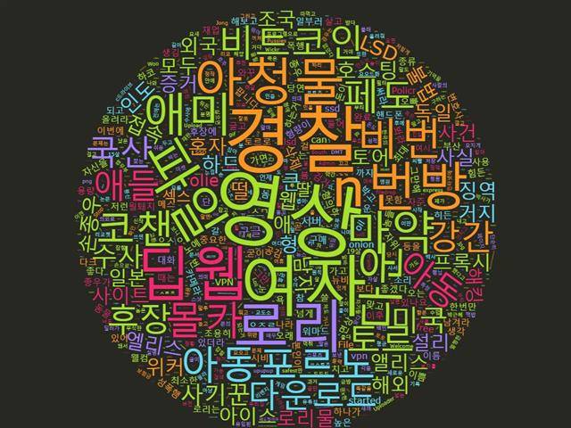 다크웹 ‘코챈’ 게시글 1000건서 언급된 단어