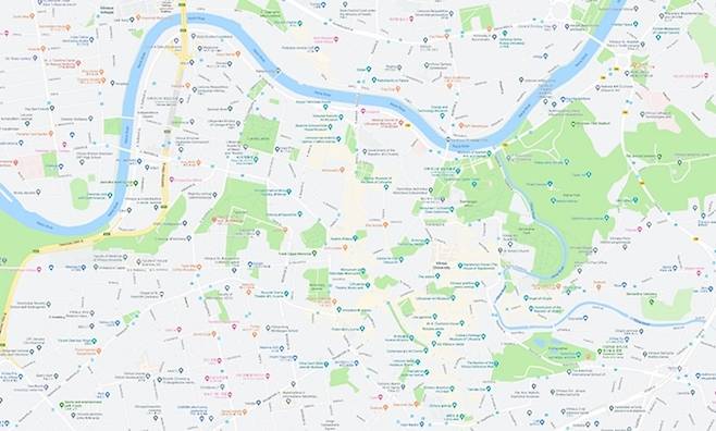 구시가를 중심으로 한 빌니우스의 지도.사진=Google지도