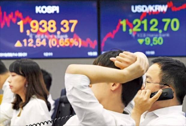 기업 이익이 급감하는 가운데 조그만 대외 변수에도 한국 주식시장이 ‘냉온탕’을 반복하는 현상이 되풀이되고 있다.   /한경DB