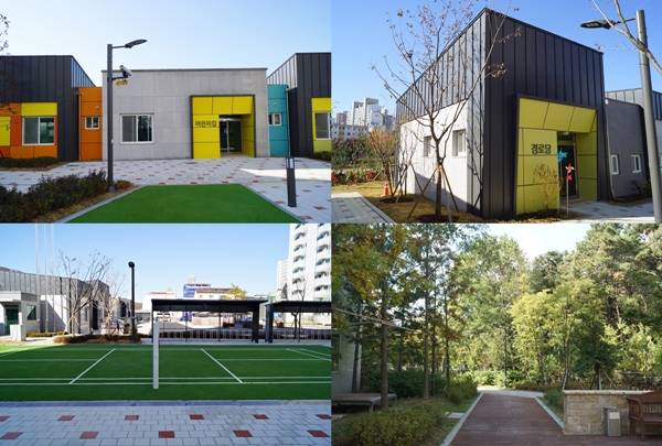 최근 완공된 행복주택은 단지 안에&nbsp;유치원,&nbsp;놀이터, 경로당, 스포츠시설, 쉼터, 산책로 등이 완비돼 있어서 민간 분양아파트 못지 않다.