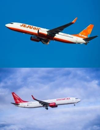 (위부터) 제주항공, 이스타항공 항공기. [사진=아이뉴스24 DB]