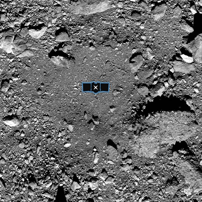 내년 8월 미국항공우주국(NASA) 탐사선이 착륙할 예정인 소행성 베누의 한 지점.  미국항공우주국(NASA) 제공
