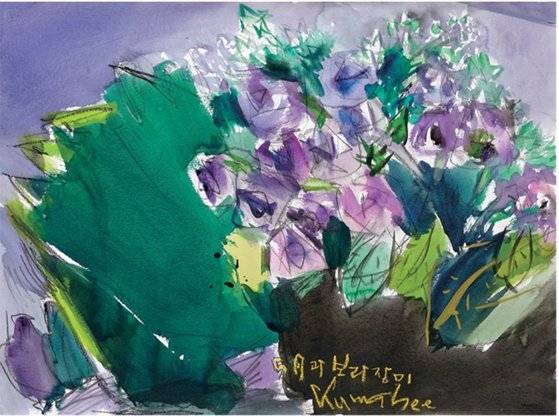 김경희 회장 작품 ‘5월과 보라장미’.