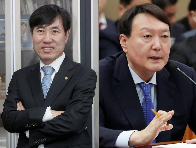 사진 왼쪽부터 하태경 새로운보수당 창당준비위원장, 윤석열 검찰총장./사진=강민석 인턴기자, 김창현 기자