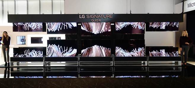 An installation view of LG Electronics’ 2020 edition of 8K OLED TVs at CES 2020 (LG Electronics)