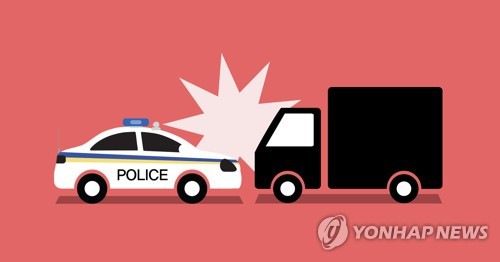경찰차 - 화물차 교통사고 (PG) [권도윤 제작] 일러스트