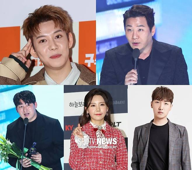 ▲ 가수 박경, 바이브 윤민수, 임재현, 송하예, 황인욱. (왼쪽 상단부터 시계방향으로) ⓒ곽혜미 기자, 하우엔터테인먼트