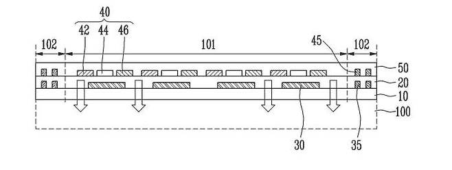 삼성디스플레이가 특허 출원한 터치 일체형 플렉시블 표시장치 도면 예시