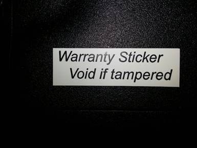 MSI 노트북 바닥에 부착된 보증 스티커