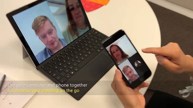 PC와 스마트폰을 하나의 기기처럼 연동시키는 모바일 컴패니언 모드(출처=마이크로소프트)