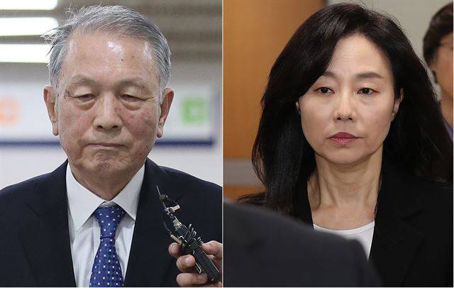 대법원은 30일 '문화계 블랙리스트'로 기소된 김기춘(왼쪽) 전 비서실장과 조윤선 전 문화체육관광부 장관 사건을 파기환송했다. 연합뉴스