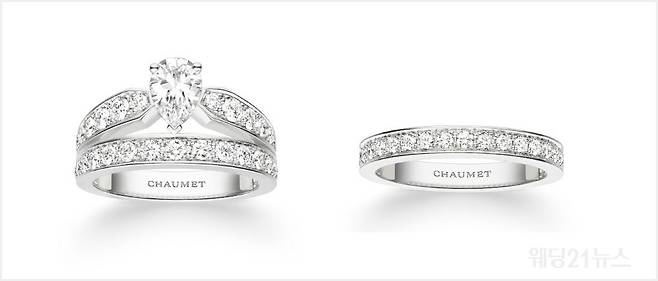 사진 : (좌)J83797 Solitaire Joséphine Aube Printanière WG dia CTR dia 0.50ct (우)083795 WB Joséphine Aube Printanière WB PT dia