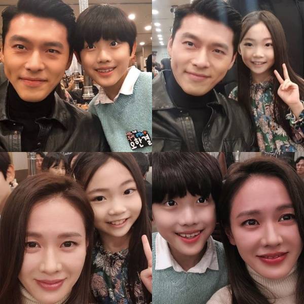 [사진=김태연, 오한결 SNS] '사랑의 불시착' 종방연에서 아역 배우 김태연 양과 오한결 군이 현빈, 손예진 등 성인 연기자들과 함께 한 사진들을 공개했다.