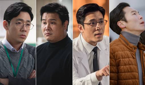 SBS 드라마 ‘스토브리그’의 배우 김도현-김기무-SBS 드라마 ‘낭만닥터 김사부2’의 김주헌-tvN 드라마 ‘사랑의 불시착’의 배우 양경원(왼쪽부터). 사진제공｜SBS·tvN