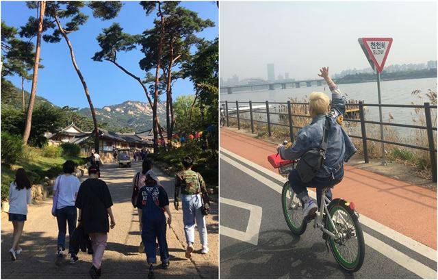 날씨 좋은 날이면, 가까운 한강 둔치를 찾아 ‘따릉이’ 레이스를 벌이거나 진관사 한옥마을로 나들이를 떠나기도 한다. 서로가 서로의 가장 가까운 ‘동네 친구’다. 은평시스터즈 제공