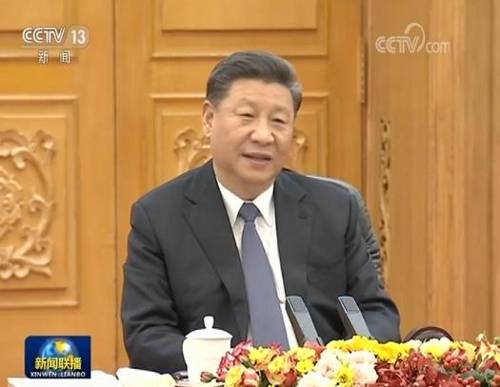 마스크 벗은 시진핑 중국 국가 주석 [중국중앙TV 캡처]