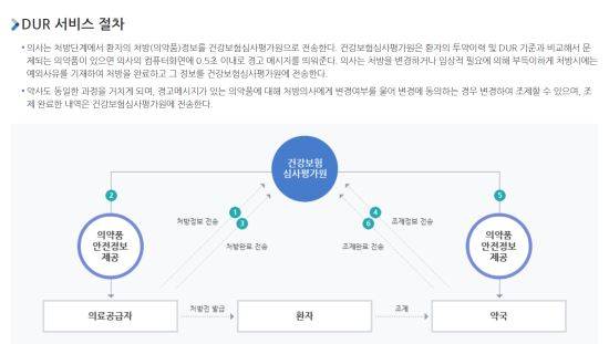 DUR 절차. 건강보험심사평가원 캡처