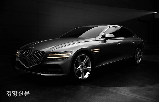 신형 제네시스 G80 전측면. 제네시스 제공