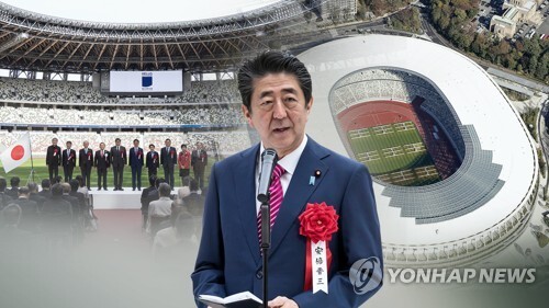아베 신조 일본 총리 '아베 올림픽' 야심 (CG) [연합뉴스TV 제공]
