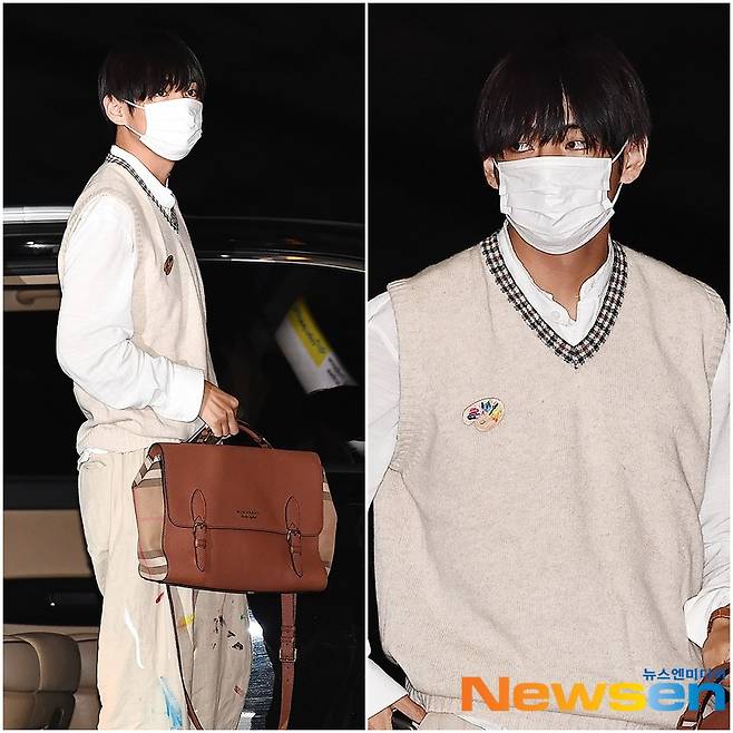 2019년 10월 9일 인천공항 출국, 진정한 남친룩을 선보이며 출국하고 있다.