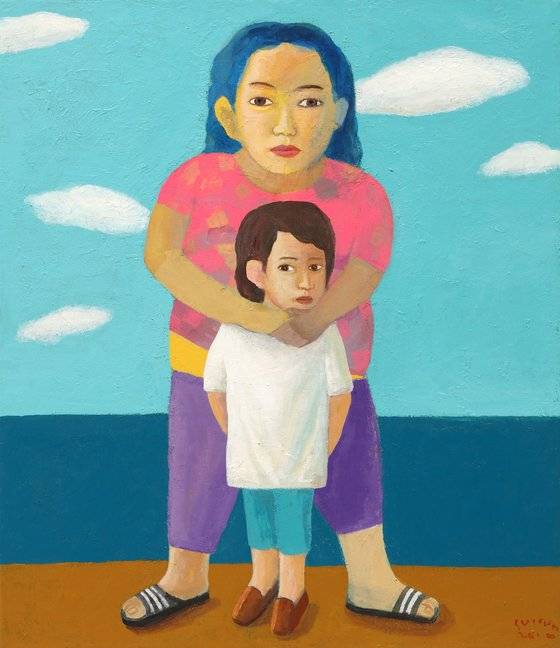 최석운, '도착4', (53/5x45.5cm,Acrylic on canvas, 2018). [사진 갤러리나우]