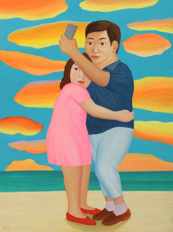 최석운. '화려한 풍경' (130x97cm, Acrylic on canvas, 2019). [사진 갤러리나우]