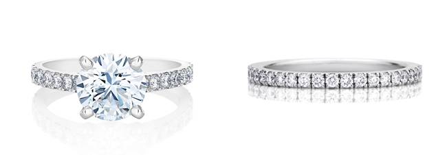 약혼반지(왼쪽). 결혼반지. [드비어스 홈페이지]