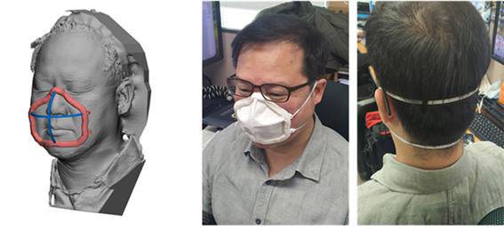 헤파필터와 얼굴에 꼭 맞는 프레임을 이용한 마스크/사진=대한3D프린팅융합의료학회 제공
