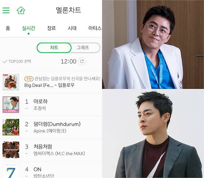 조정석이 부른 '슬기로운 의사생활' OST '아로하' [멜론 캡처, tvN '슬기로운 의사생활', 잼엔터테인먼트 제공]
