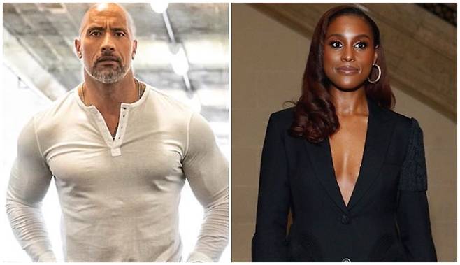 전직 레슬러로 활동했던 헐리우드 액션배우 드웨인 존슨이 HBO의 TV시리즈 공동 제작진중 한 명으로 참여한다. 사진은 드웨인 존슨(왼쪽)과 잇사 레이. /사진=드웨인 존슨 페이스북, 잇사 레이 인스타그램 캡처