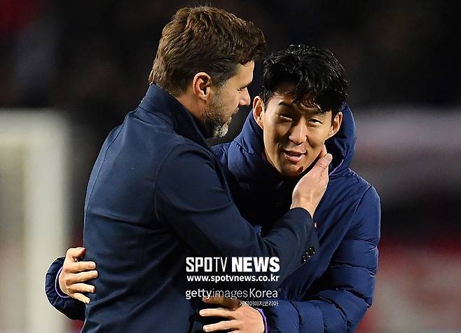 ▲ '꿀 떨어지는' 포체티노 감독과 손흥민