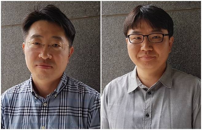 해고됐다 177일 만에 복직 명령을 받은 <경기방송> 노광준 피디(왼쪽)와 윤종화 기자.