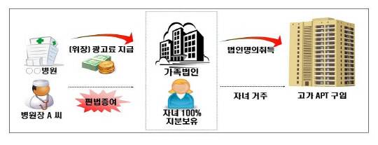 다주택자들이 부동산법인을 악용해 아파트를 편법 증여한 사례.<국세청 제공>