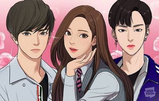 웹툰 ‘여신강림’ 주인공 이수호, 임주경, 한서준(왼쪽부터). 가수 차은우가 드라마화된&nbsp;‘여신강림’에서 이수호 역을 맡았다. 웹툰 캡처