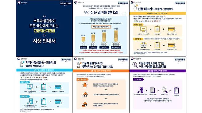 긴급재난지원금 사용 안내서 (사진=행정안전부 제공, 연합뉴스)